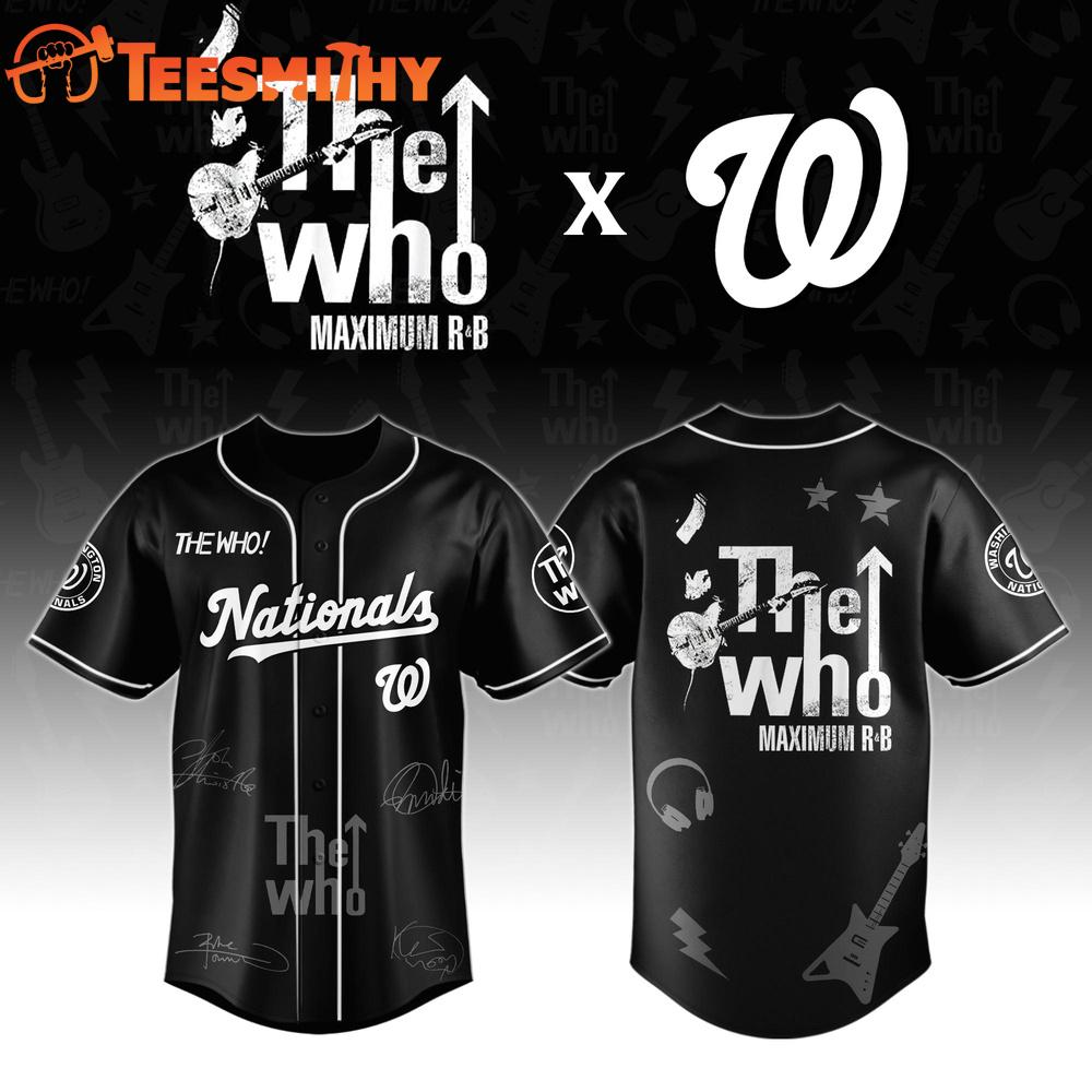 Washington Nationals The Who The Song Is Over North American Farewell Tour Baseball Jersey Washington Nationals The Who The Song Is Over North American Farewell Tour Baseball Jersey