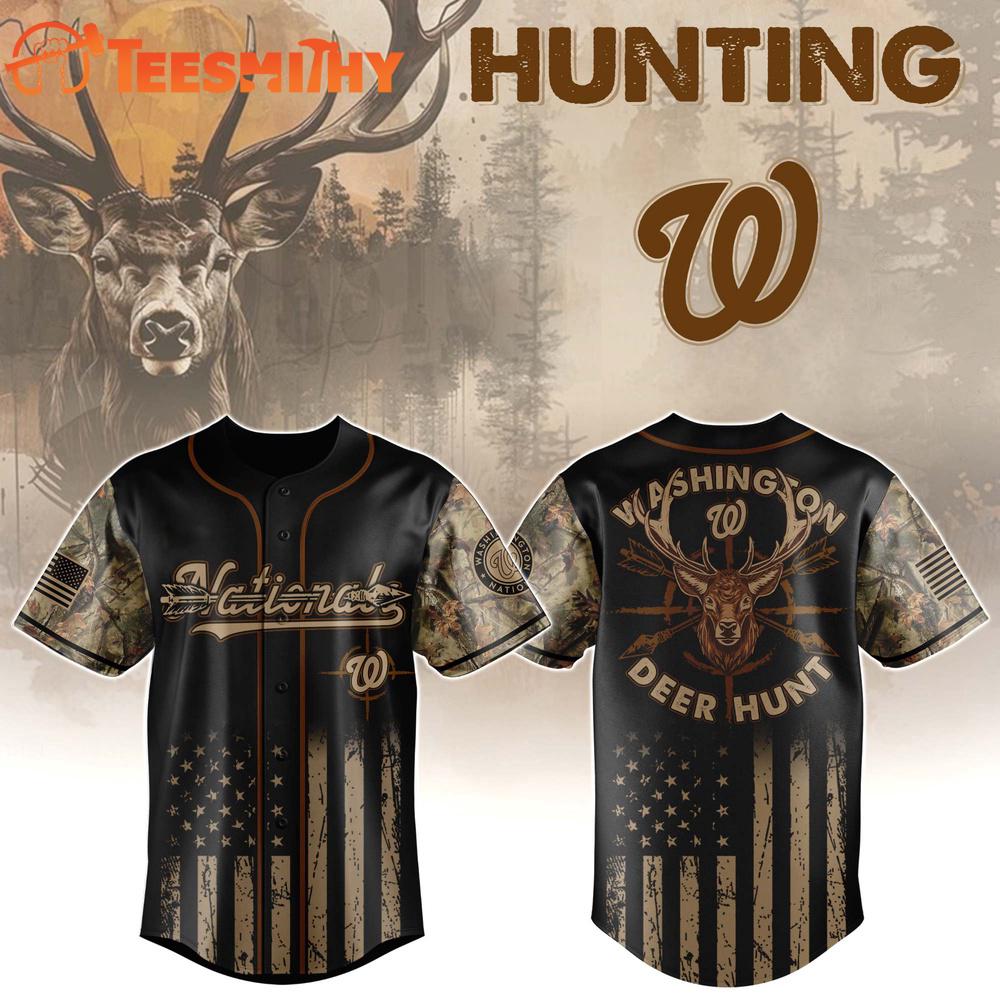 Washington Nationals x Deer Hunting Limited Edition Custom Baseball Jersey