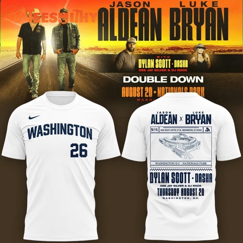 Washington Nationals x Jason Aldean And Luke Bryan 2026 Limited Edition White T Shirt