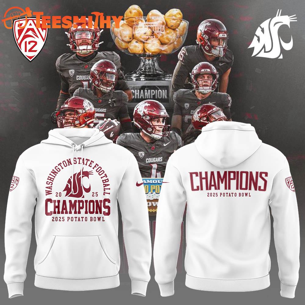 Washington State Cougars Football 2025 Potato Bowl Champions Special New Hoodie