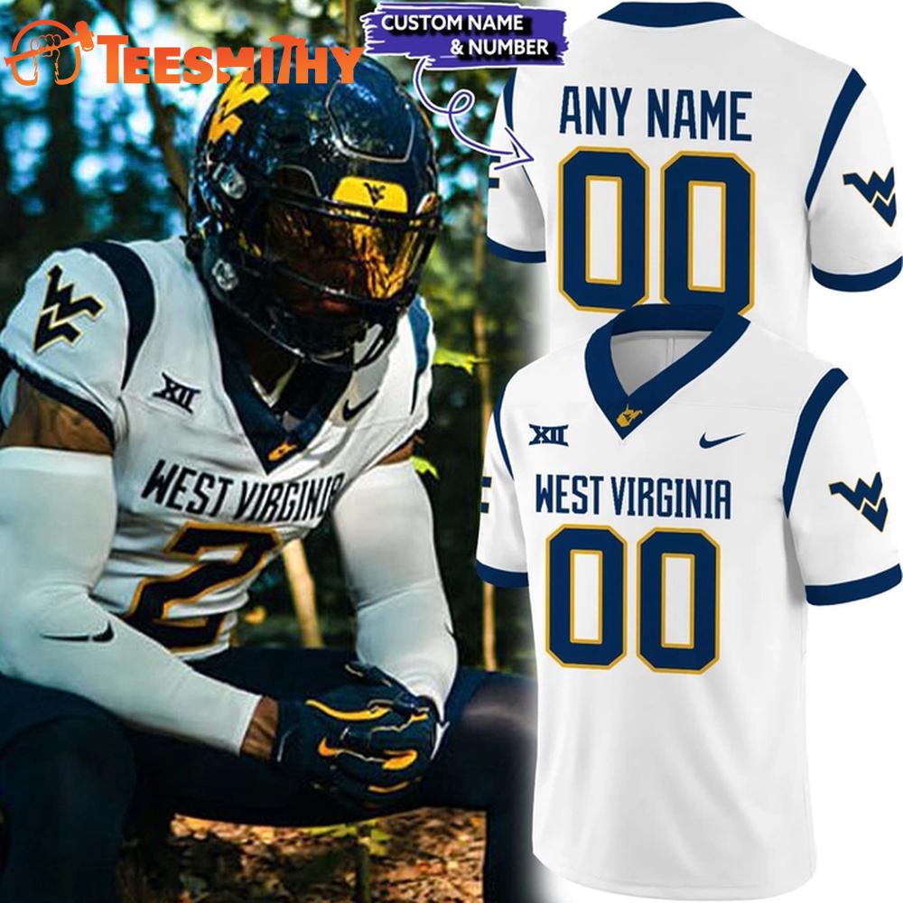 West Virginia Mountaineers Football Game White Football Jersey West Virginia Mountaineers Football Game White Football Jersey