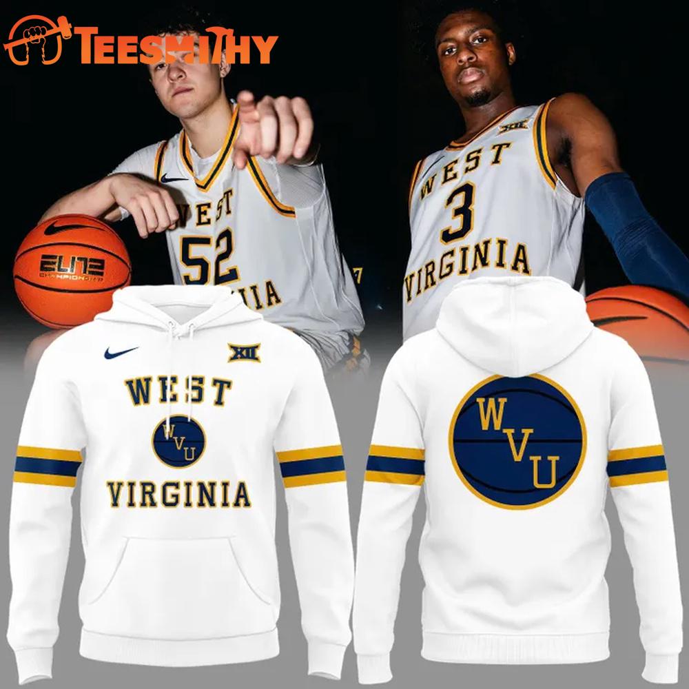 West Virginia Mountaineers White Throwback Men's Basketball 2026 Hoodie Shirt