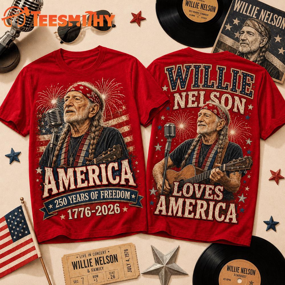 Willie Nelson America 250 Years of Freedom Tribute T Shirt