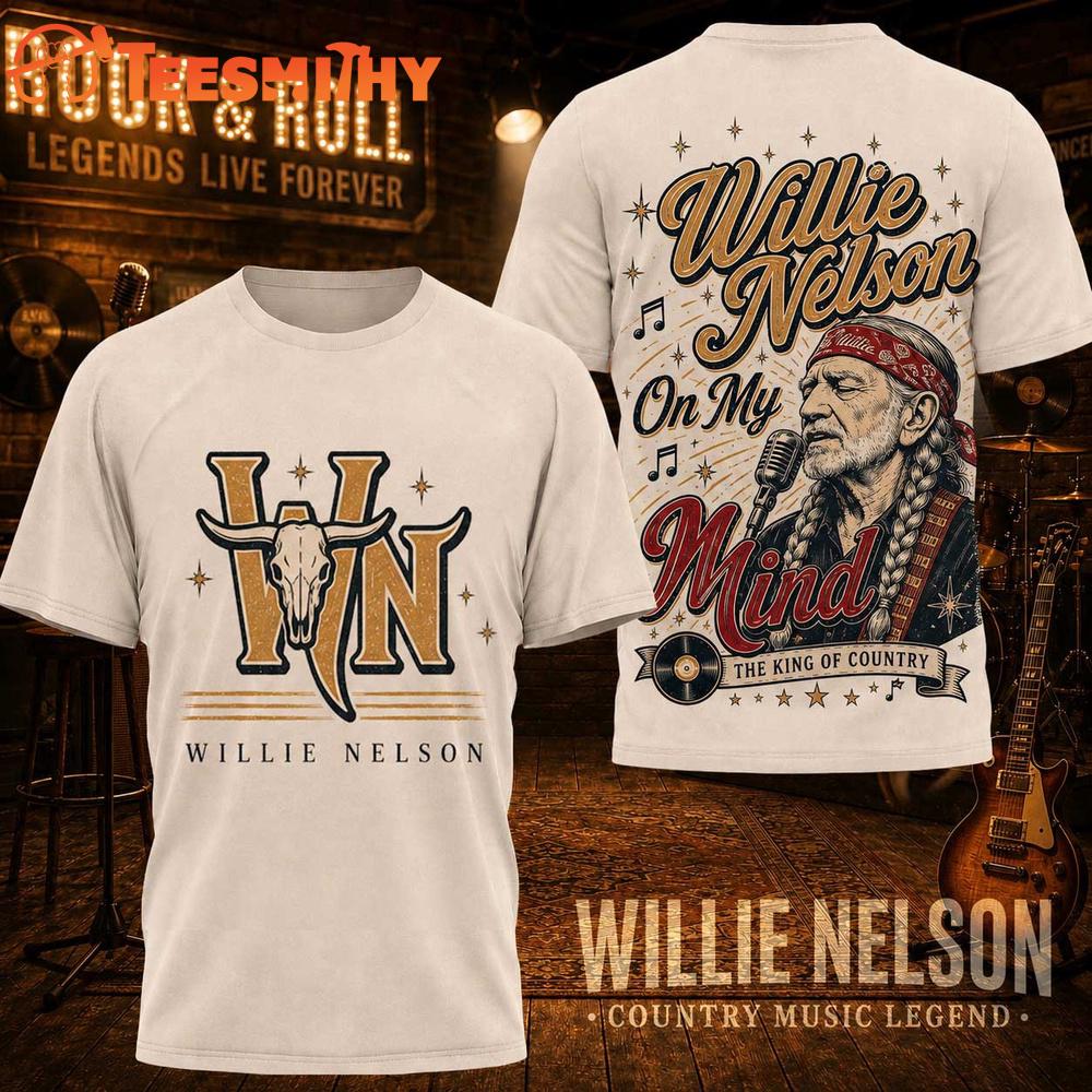Willie Nelson Country Music Legend 2026 Design T Shirt