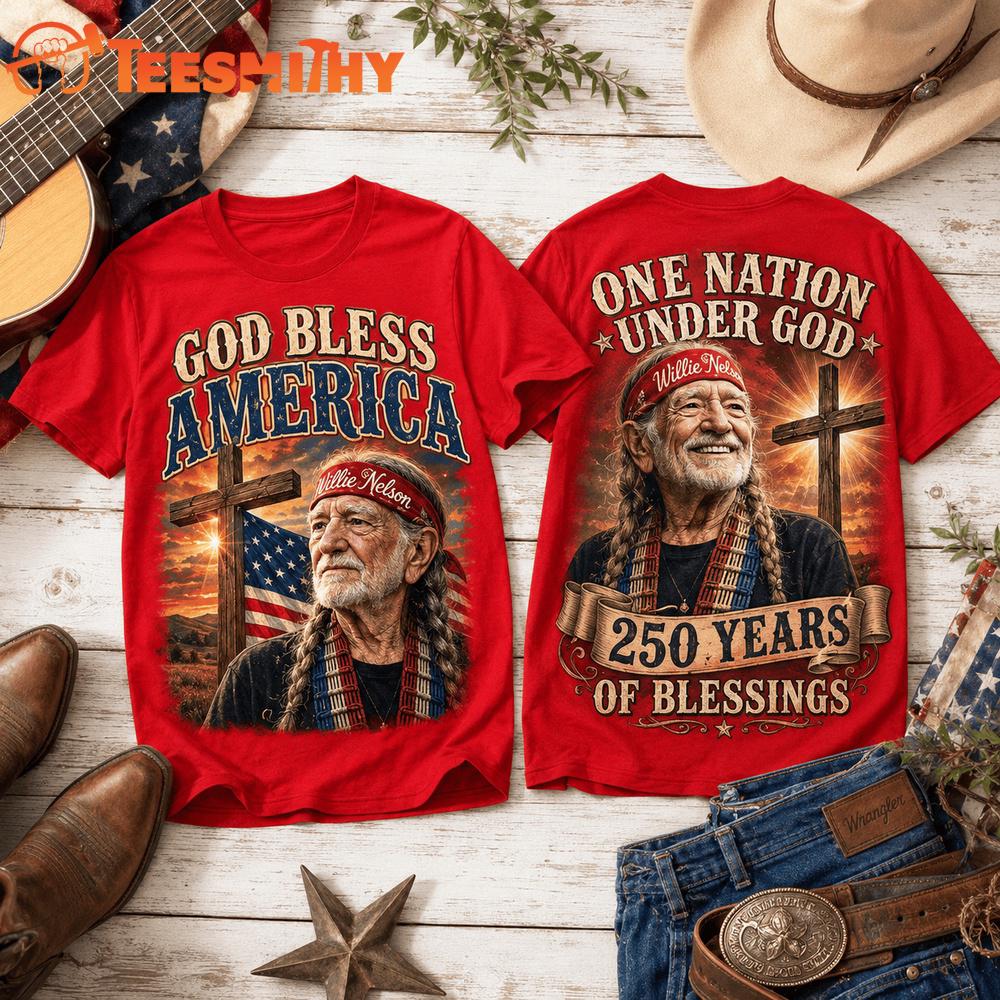 Willie Nelson God Bless America 3D Shirt