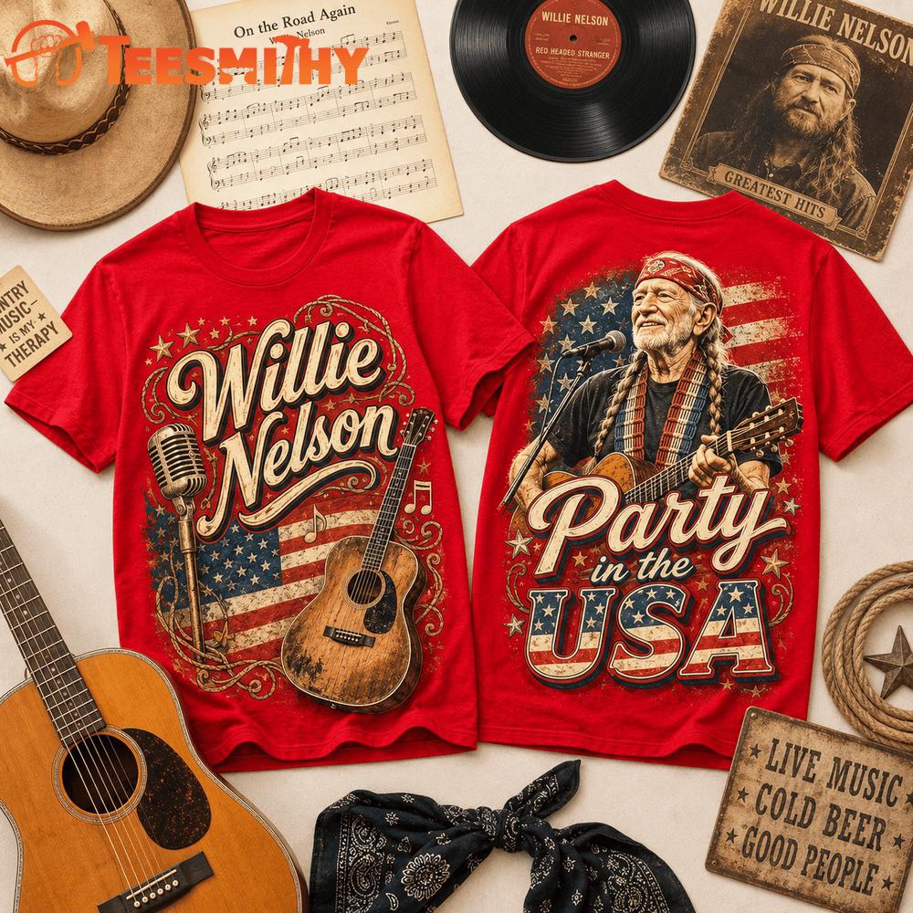 Willie Nelson Party In USA New Design 3D Shirt