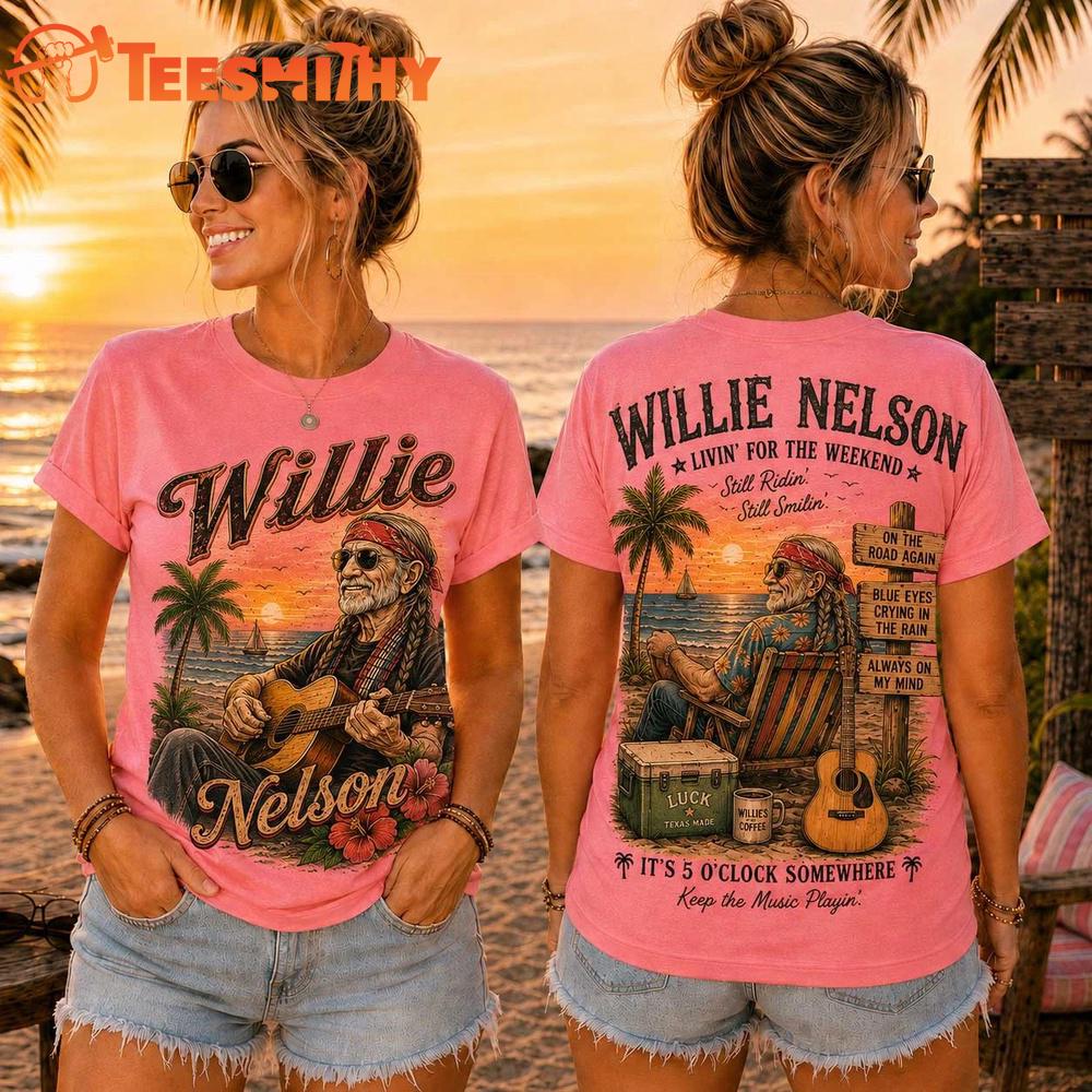 Willie Nelson Retro Sunset Music 3D T-Shirt