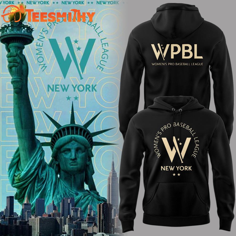 Women's Pro Baseball League New York 2025 WPBL Black Hoodie Women's Pro Baseball League New York 2025 WPBL Black Hoodie