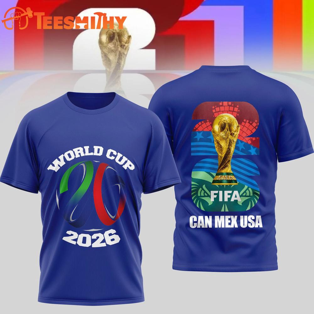 World Cup 2026 Fifa Can Mex USA Limited 3D Shirt