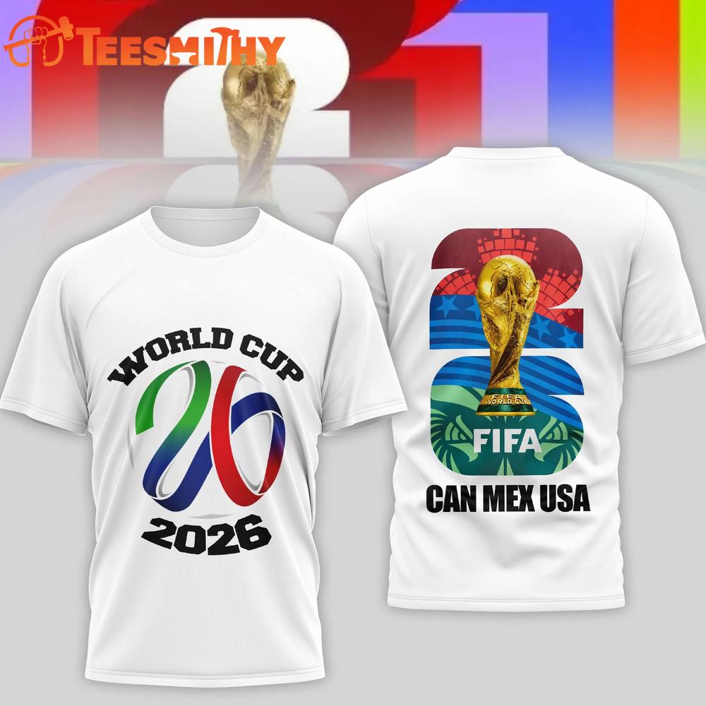 World Cup 2026 Fifa Can Mex USA White 3D Shirt