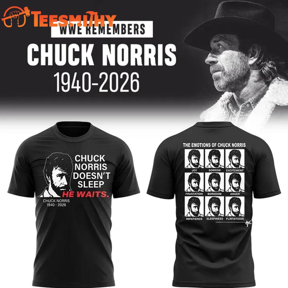 WWE Remembers Chuck Norris 1940-2026 Black T Shirt