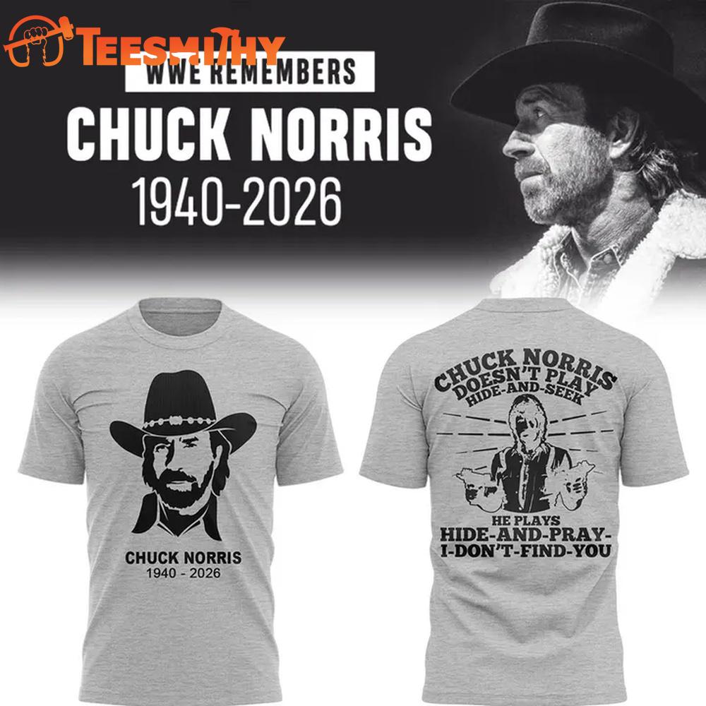WWE Remembers Chuck Norris 1940-2026 Special New T Shirt