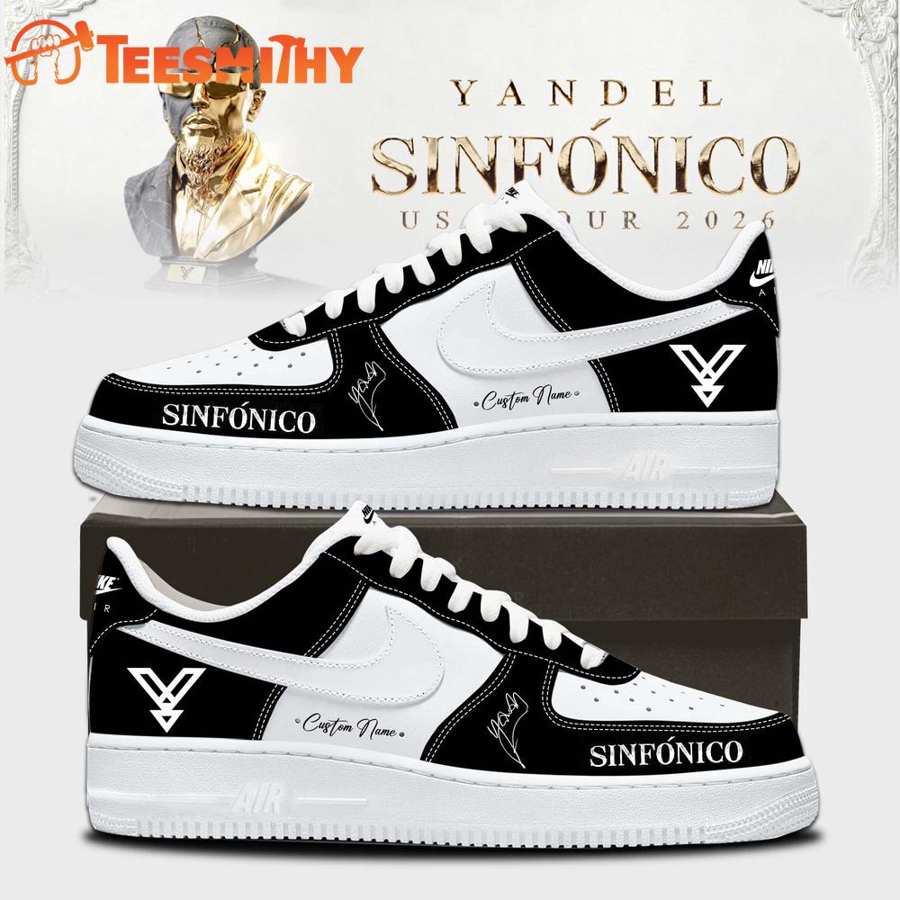 Yandel Sinfonico USA Tour 2026 Signature Limited Edition Black Air Force 1 Shoes