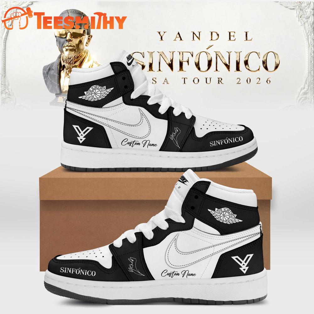 Yandel Sinfonico USA Tour 2026 Signature Limited Edition Black Air Jordan 1 Shoes