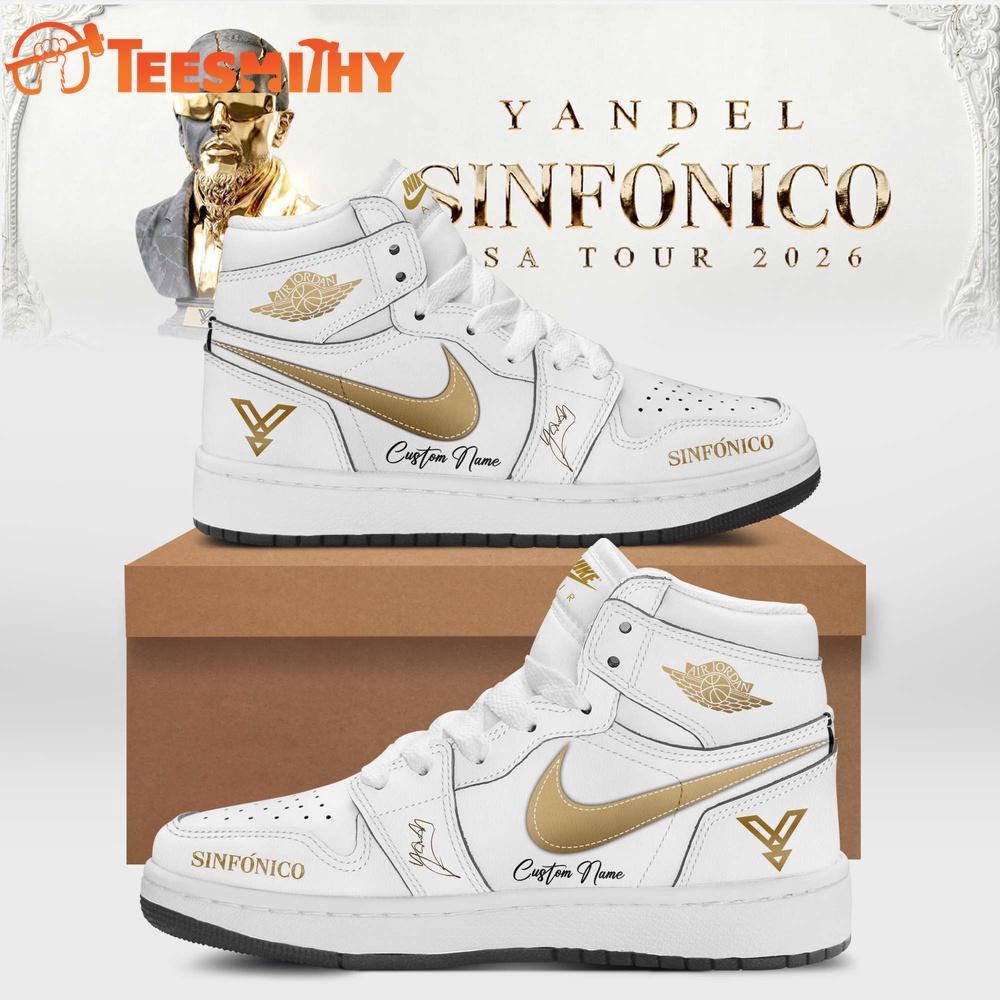 Yandel Sinfonico USA Tour 2026 Signature Limited Edition White Air Jordan 1 Shoes