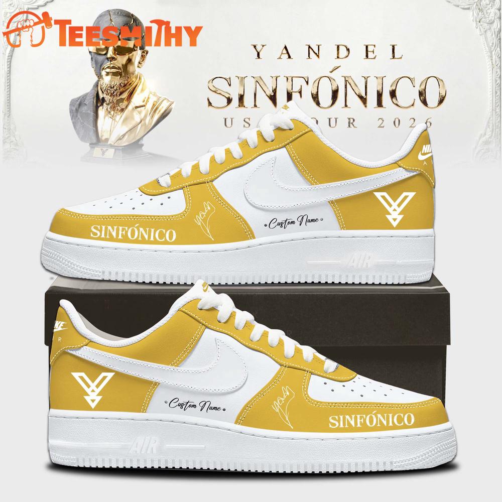 Yandel Sinfonico USA Tour 2026 Signature Limited Edition Yellow Air Force 1 Shoes