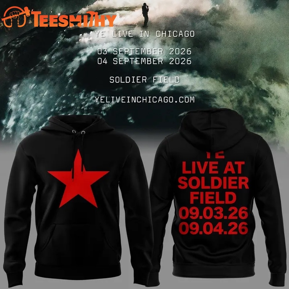 YE LIVE AT SOLDIER FIELD, 2026 Ye Live Concert Tour Black Hoodie