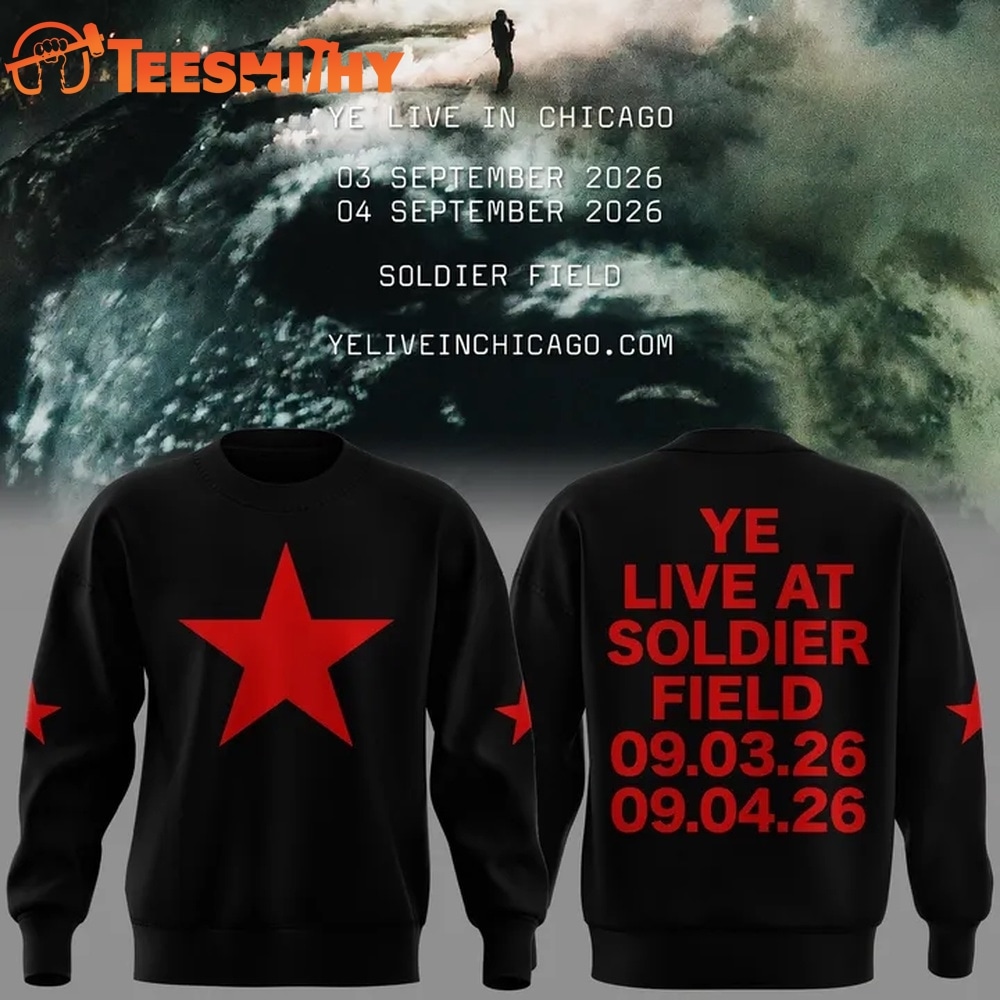 YE LIVE AT SOLDIER FIELD, 2026 Ye Live Concert Tour Black Sweatshirt