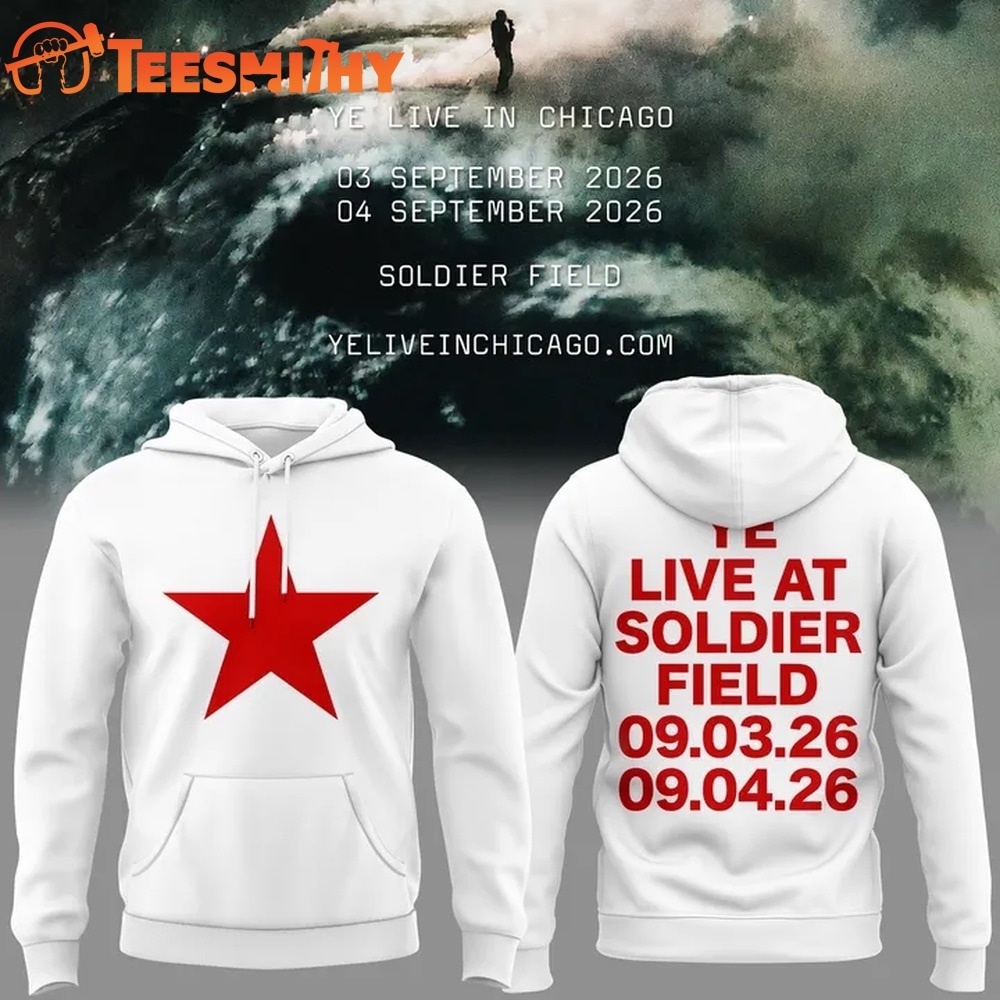 YE LIVE AT SOLDIER FIELD, 2026 Ye Live Concert Tour White Hoodie