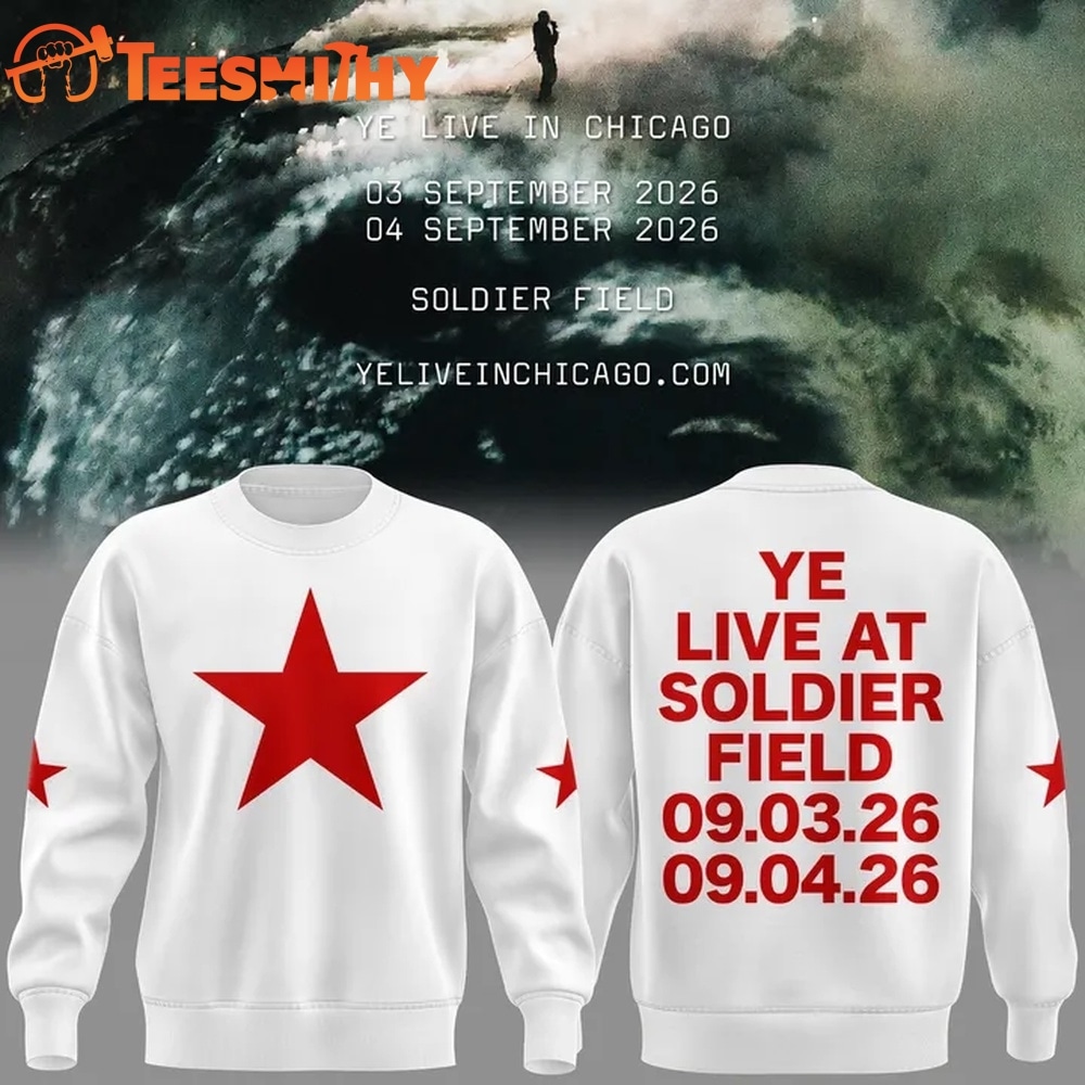 YE LIVE AT SOLDIER FIELD, 2026 Ye Live Concert Tour White Sweatshirt