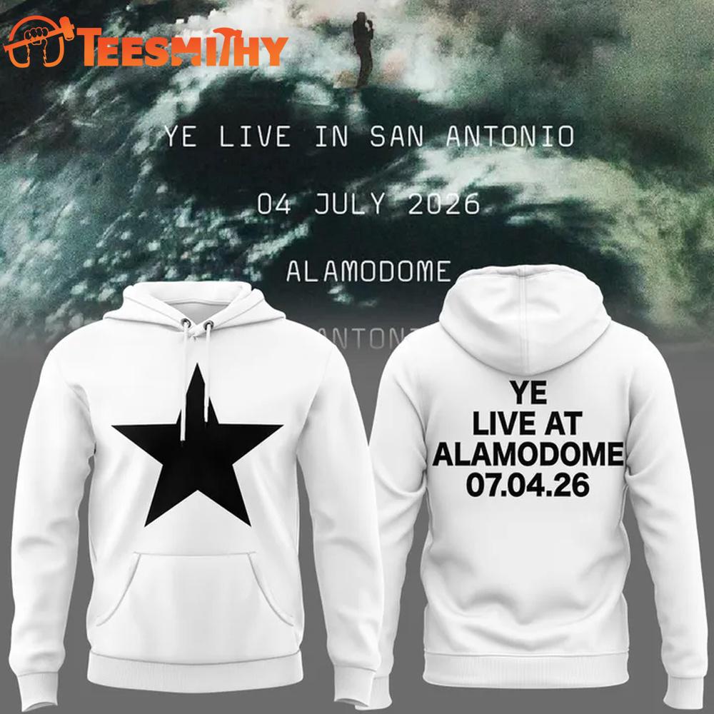 Ye Live Concert Tour Alamodome Stadium San Antonio 2026 White Hoodie