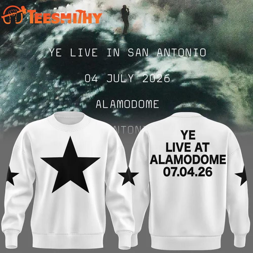 Ye Live Concert Tour Alamodome Stadium San Antonio 2026 White Sweatshirt