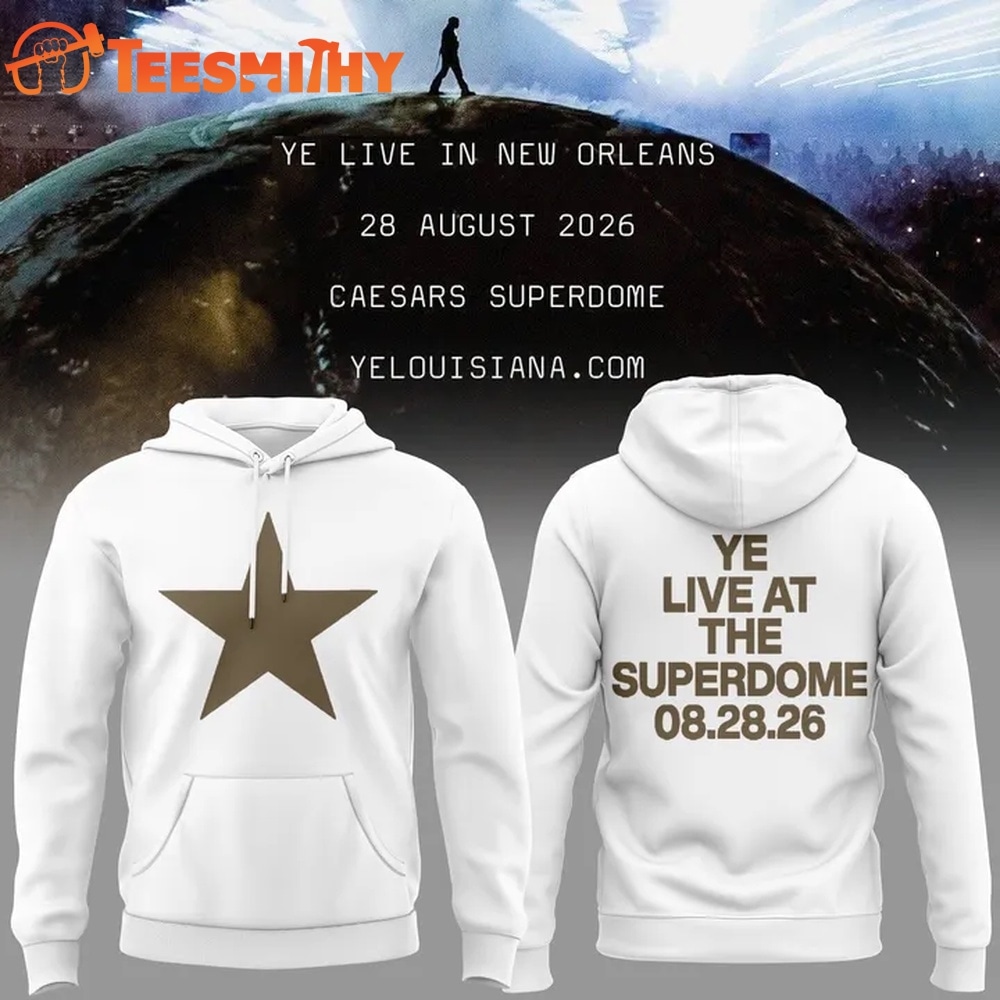 Ye Live Concert Tour At The Superdome 2026 White Hoodie