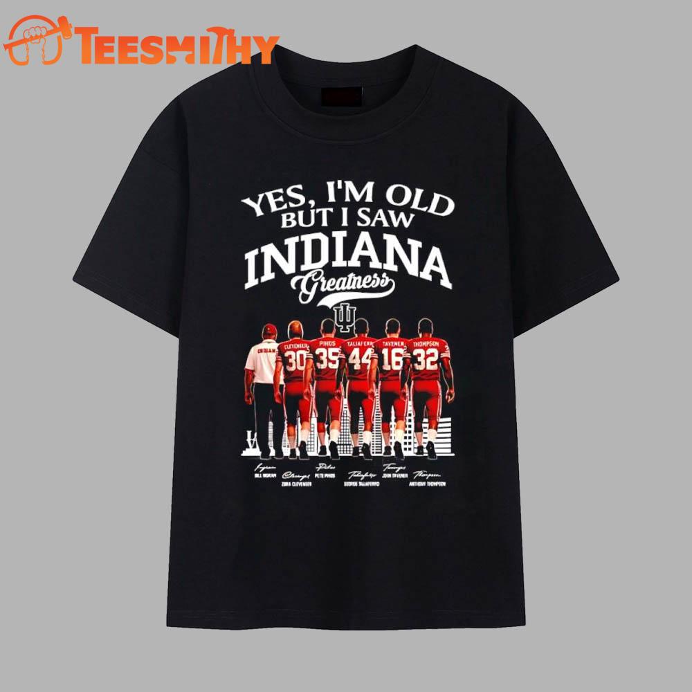 Yes im old but I saw Indiana Hoosiers Greatness Hall of Fame players signatures Vintage T Shirt