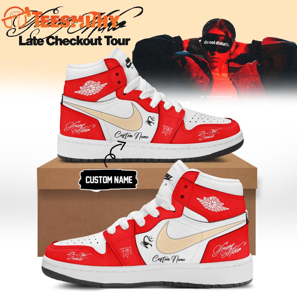 Young Miko Late Checkout Tour 2026 Limited Edition Signature Red Air Jordan 1 Shoes