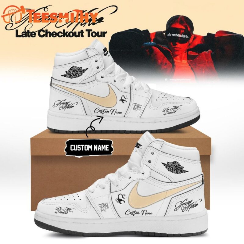 Young Miko Late Checkout Tour 2026 Limited Edition Signature White Air Jordan 1 Shoes