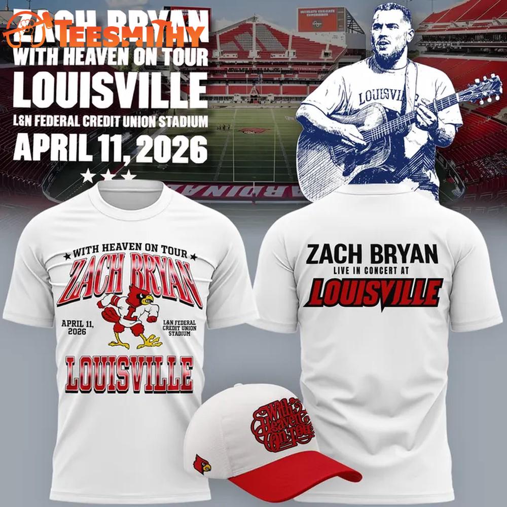 Zach Bryan 2026 WITH HEAVEN ON TOUR L&N Federal Credit Union Stadium Limited Edition T Shirt