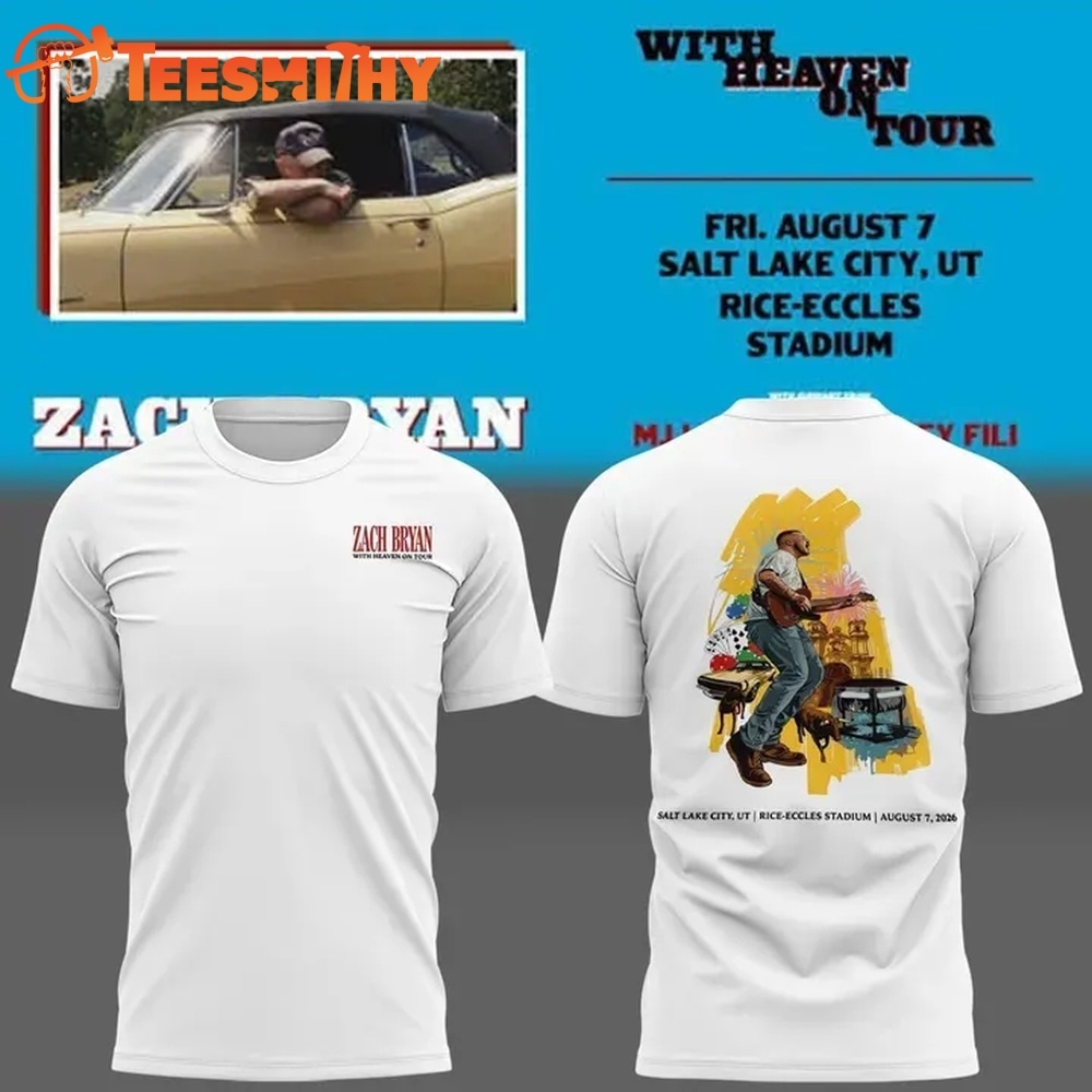 Zach Bryan Salt Lake City, UT Event With Heaven On Tour 2026 T Shirt