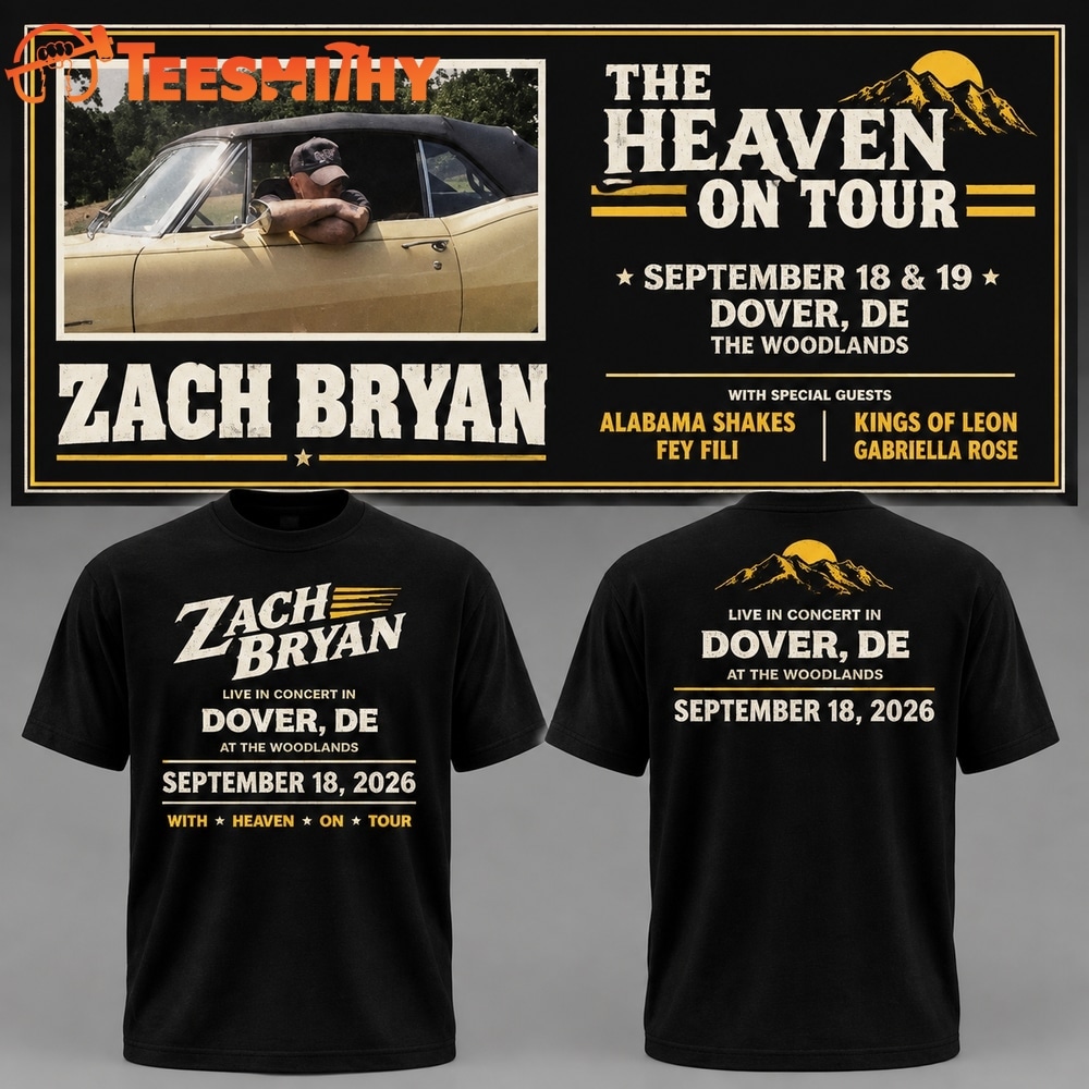 Zach Bryan With Heaven On Tour 2026 Dover T Shirt