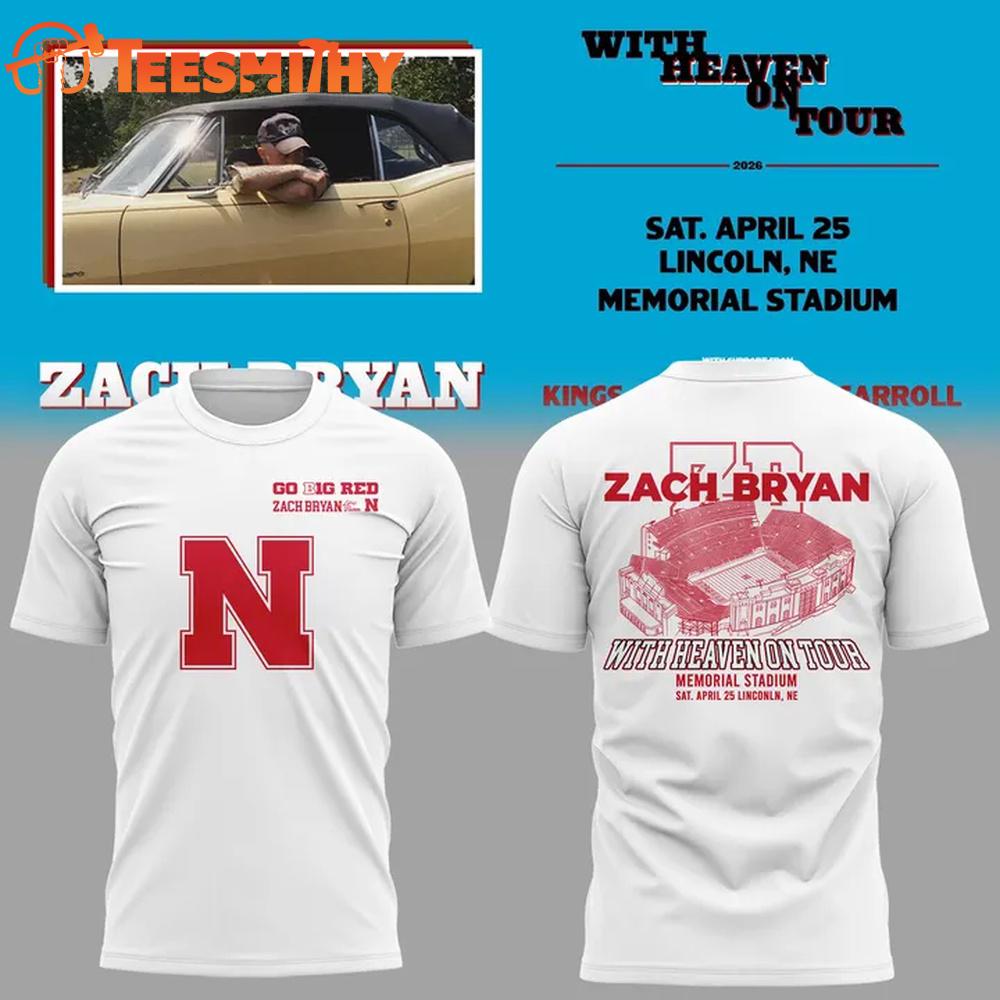 Zach Bryan x Nebraska Cornhuskers Football Tour 2026 T-Shirt