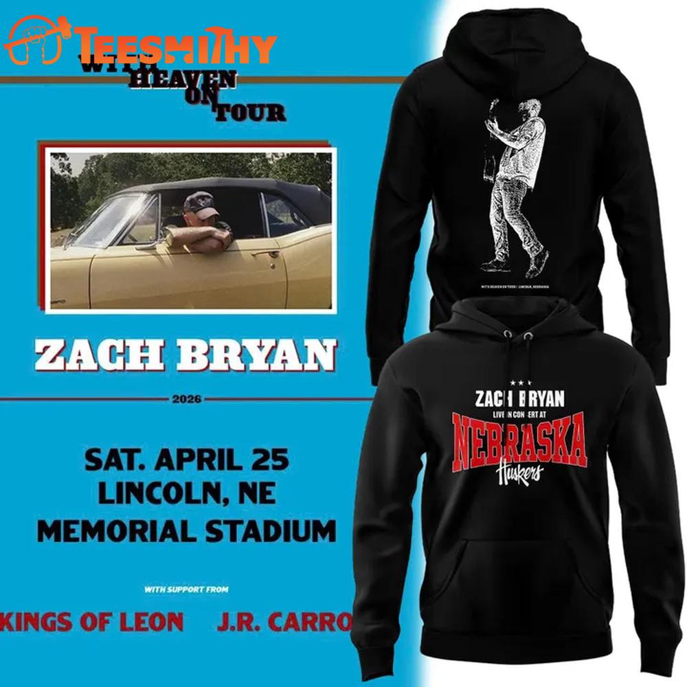 Zach Bryan x Nebraska Huskers 2026 Black Hoodie