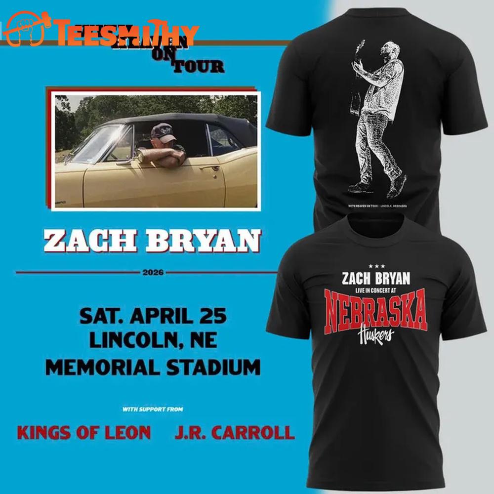 Zach Bryan x Nebraska Huskers 2026 Black T Shirt