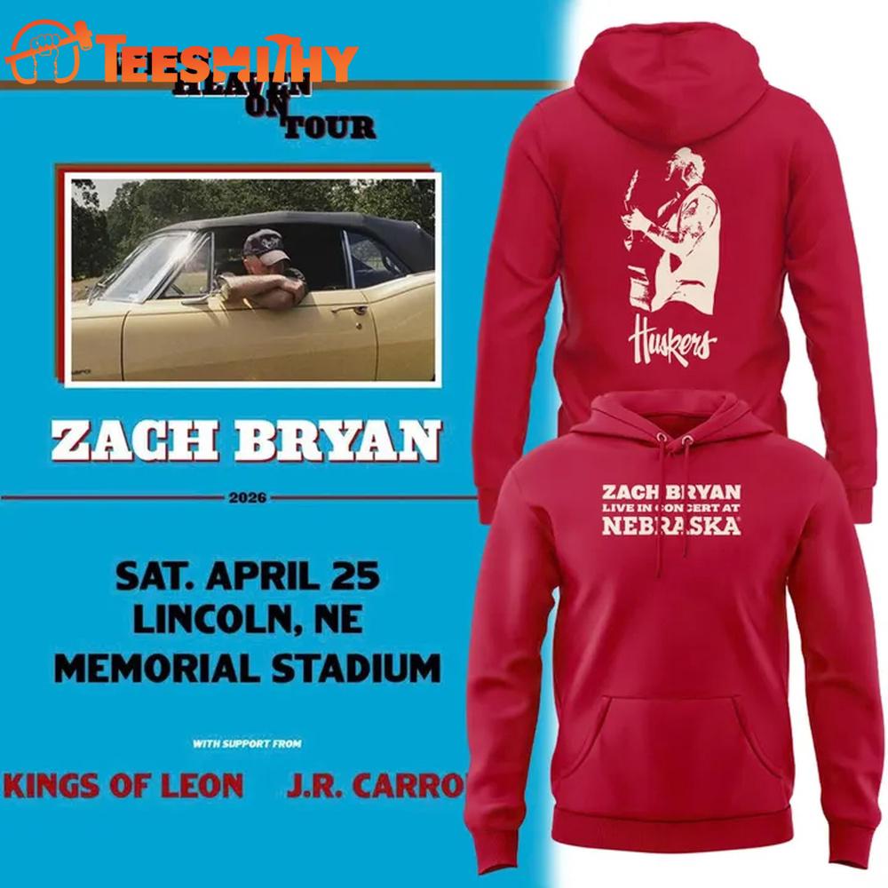 Zach Bryan x Nebraska Huskers 2026 Red Hoodie