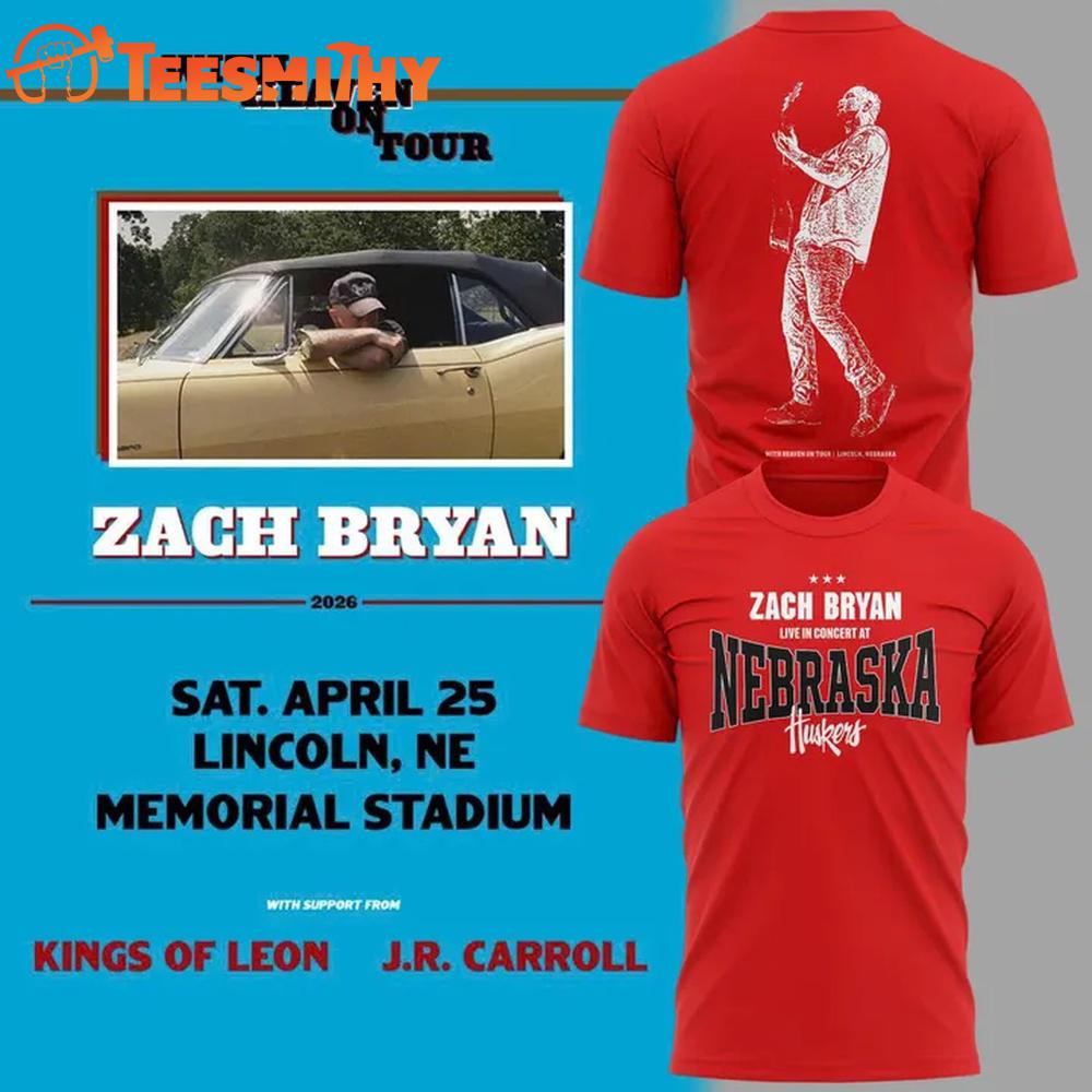 Zach Bryan x Nebraska Huskers 2026 Red T Shirt