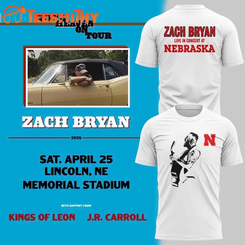 Zach Bryan x Nebraska Huskers 2026 White T Shirt