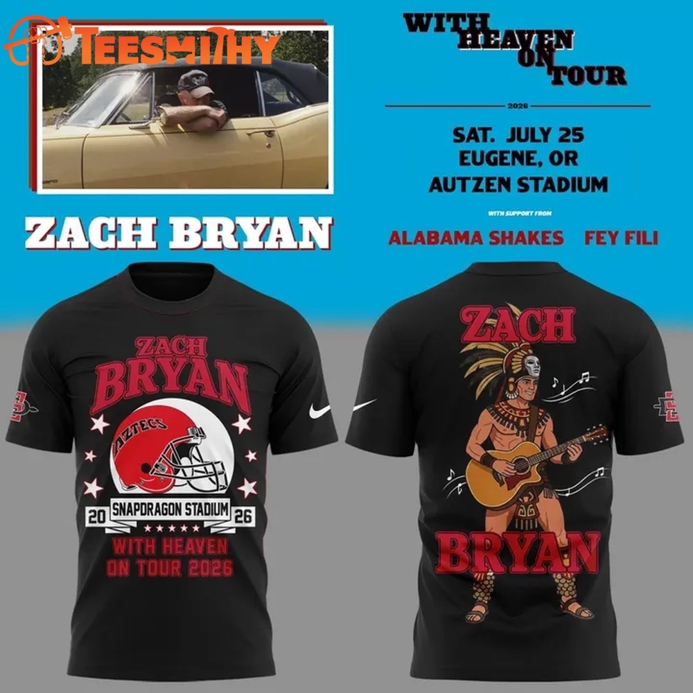 Zach Bryan x San Diego State With Heaven On Tour 2026 Mascot Design Spcecial New T Shirt