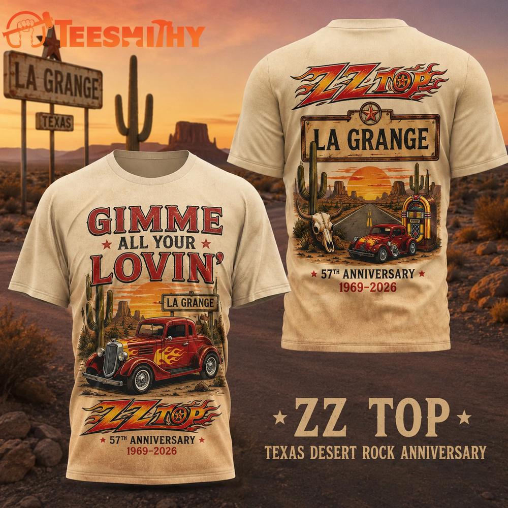 ZZ Top 57th Anniversary 1969-2026 T Shirt