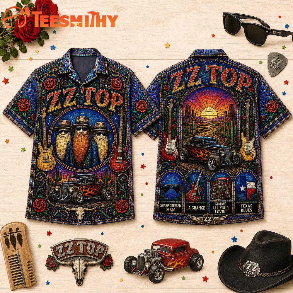 ZZ Top Vintage Music Summer Hawaiian Shirt